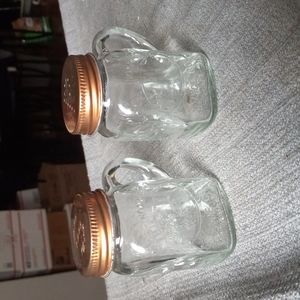 Mini Mason Jar Salt and Pepper shakers.
